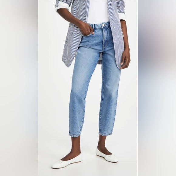 Good American Denim - Good American High-Rise Mom Jean Size 0/25 NWT! Style GM235T Indigo